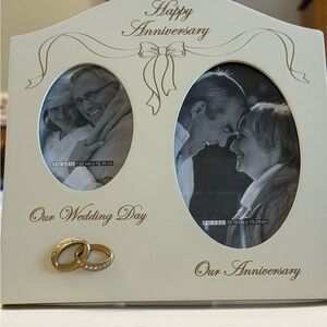 American Greetings Gold and White Anniversary Frame